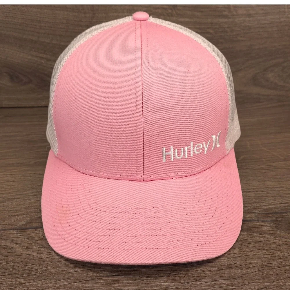 Hurley Hat Cap Snap Back Pink Womens Mesh Trucker Surf Skate Beach Summer Sun